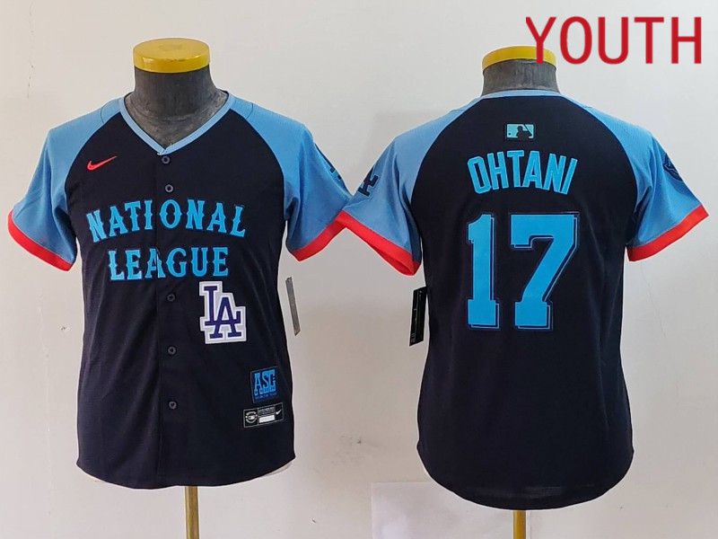 Youth Los Angeles Dodgers #17 Ohtani Blue All star 2024 Nike MLB Jersey style 6